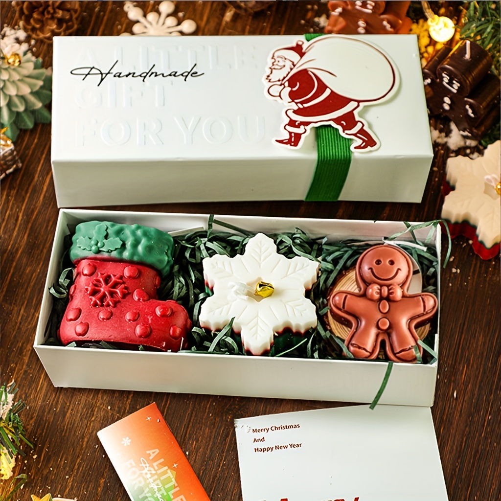 TEMU 3pcs, Christmas Scented Candle Set, Christmas Decoration Set, Christmas Gift , Home Decor