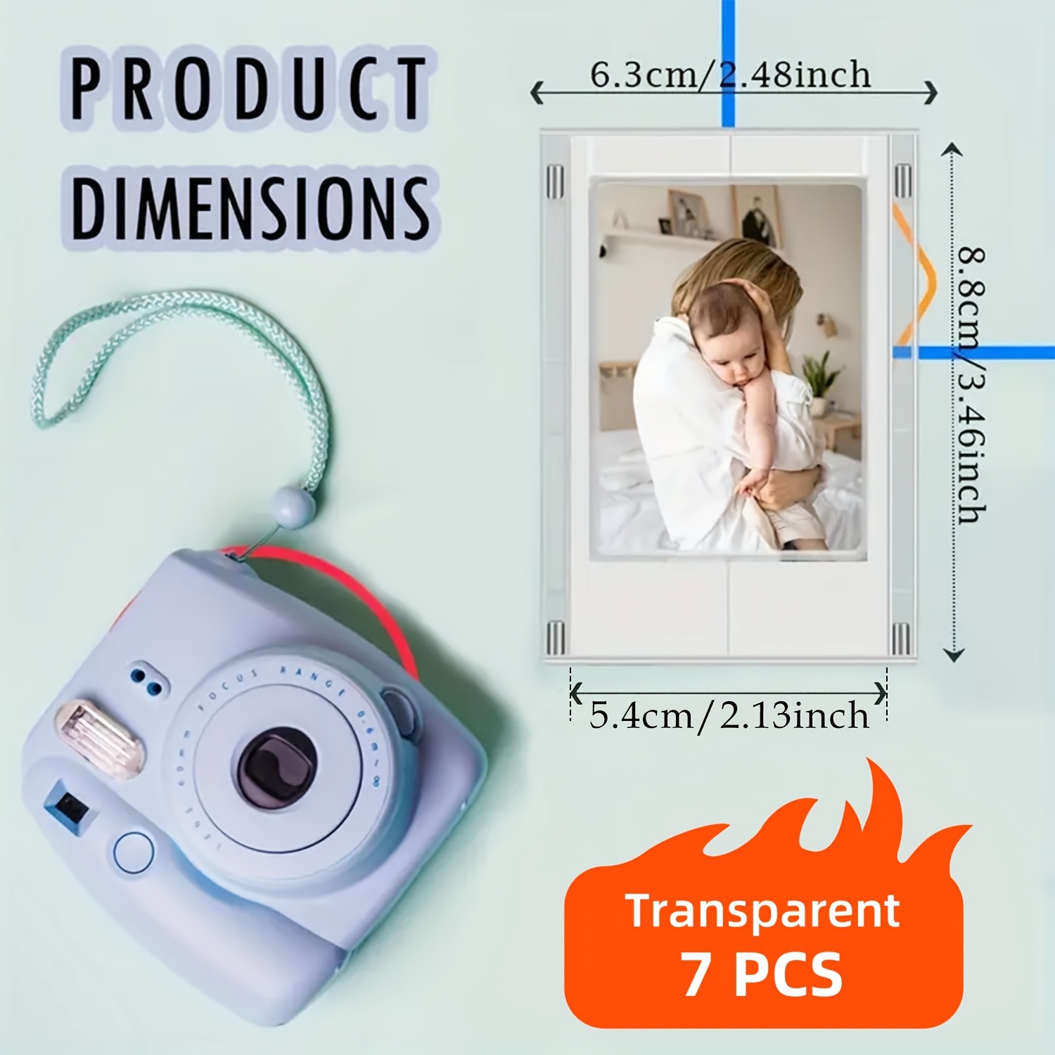 Mini Set - Magnetic Suction Display - Diy - No Power Needed - Fridge Magnet & Desktop Decor-fits 3-inch Photos - Great For Home, Office & Living Room - Magnetic Photo Frame