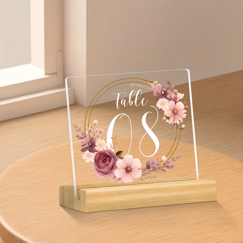 Lot De 10 Panneaux Acrylique Transparent + Supports - Numéros De Table Réutilisables - Mariage, Événements