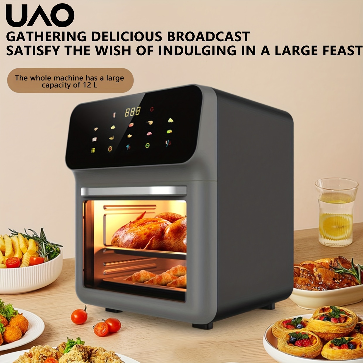 

Uao, Household Multi-functional Air Fryer, Electric Oven, Large Capacity Visual Electric Fryer And Electric Oven Multi-functional All-in-one Machine