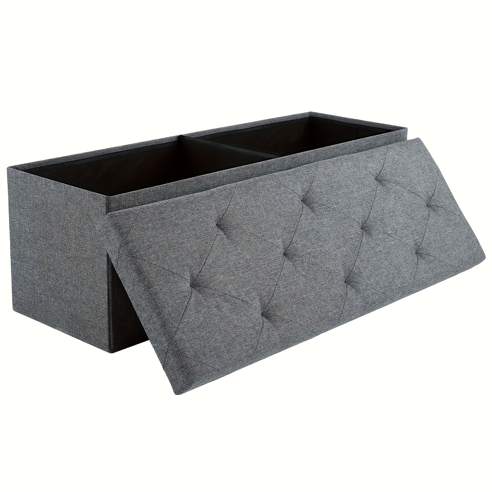 TEMU Sweetcrispy 43 Inches Folding Storage Ottoman Bench, To 660 Lb, End Of Bed Storage Bench Foot Rest Stools Large Storage Chest With Padded Seat
