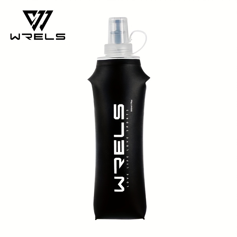 1pc,wrels Sports Soft Water Bottle, Tpu Food Grade, With Nozzle And Lid, Foldable, Suitable For Marathon Foot Cycling