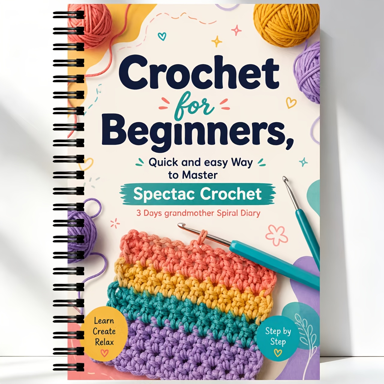 TEMU Learn Basic Stitches And Simple Crochet Projects With This 72-page Knitting And Crochet Journal, Designed For Crafters, Students, And Teachers.