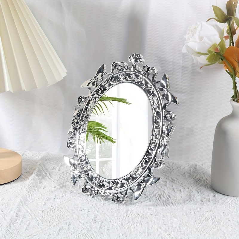 TEMU Espejo de Mesa Electroplateada - Elegante y Duradero, Ajustable e Inclinable, para Tocadores, Mesas de , Decoración del Hogar, Regalo Ideal para
