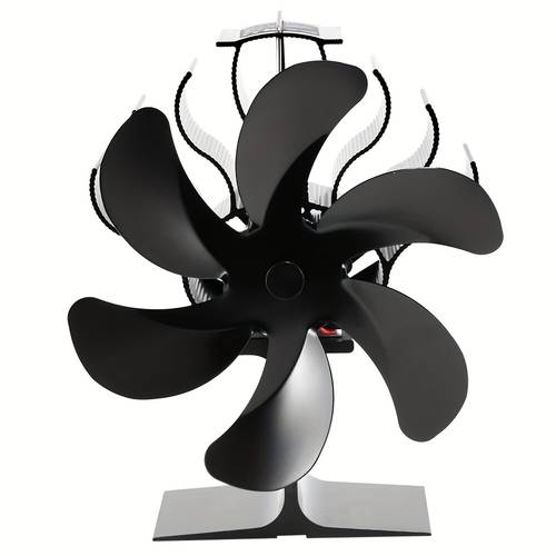 6 blade thermal wood stove fan non electric wood and gas heating ideal gift for thanksgiving halloween and christmas