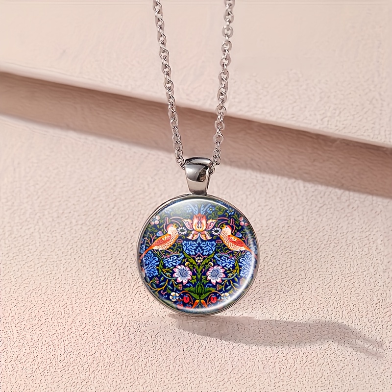 4pc Vintage Floral and Bird Pattern Jewellery Set
