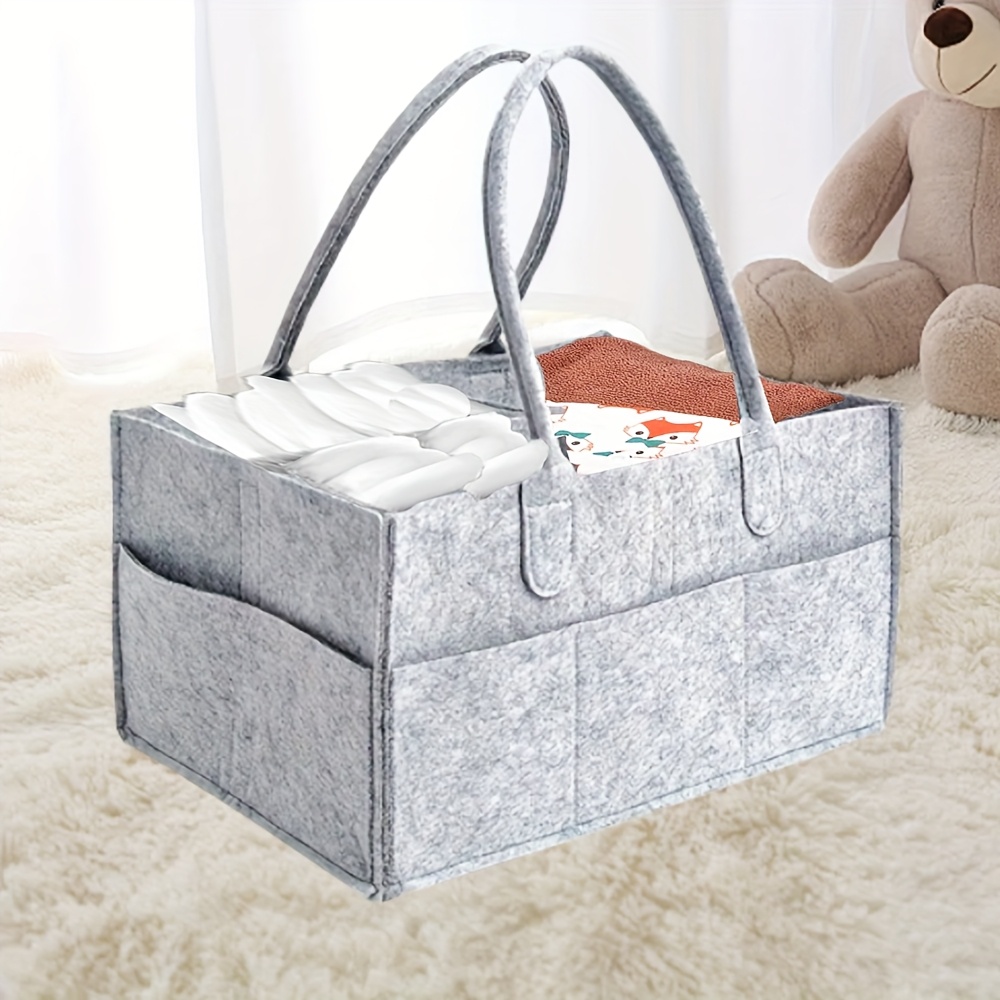 

1pièce Sac de rangement multi- avec poignées, grand sac de rangement pour couches, boîte de rangement pour couches pliable et divisée, sac de rangement pour accessoires de voyage