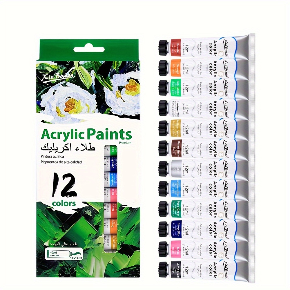 Acrylic Painting Paint 12 Colors Quick drying Waterproof Non - Temu United  Kingdom