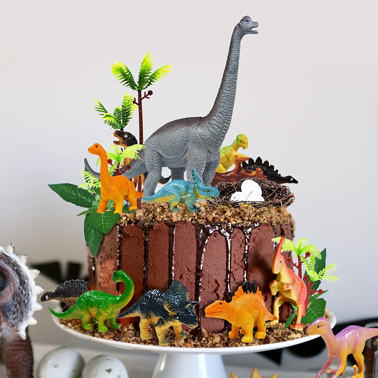Dino Lot De 8 Décorations De Gâteau D'Anniversaire Pour 2Ème Dino Lot De 8 Décorations De Gâteau D'Anniversaire Pour 2Ème