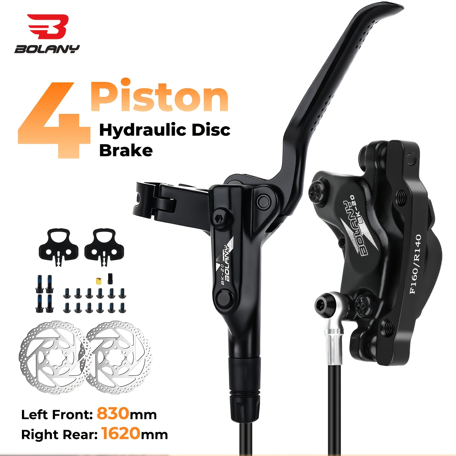   mountain bike hydraulic brake kits featuring front and rear four piston calipers and   with 160 220mm discs are   accessory   for cycling enthusiasts