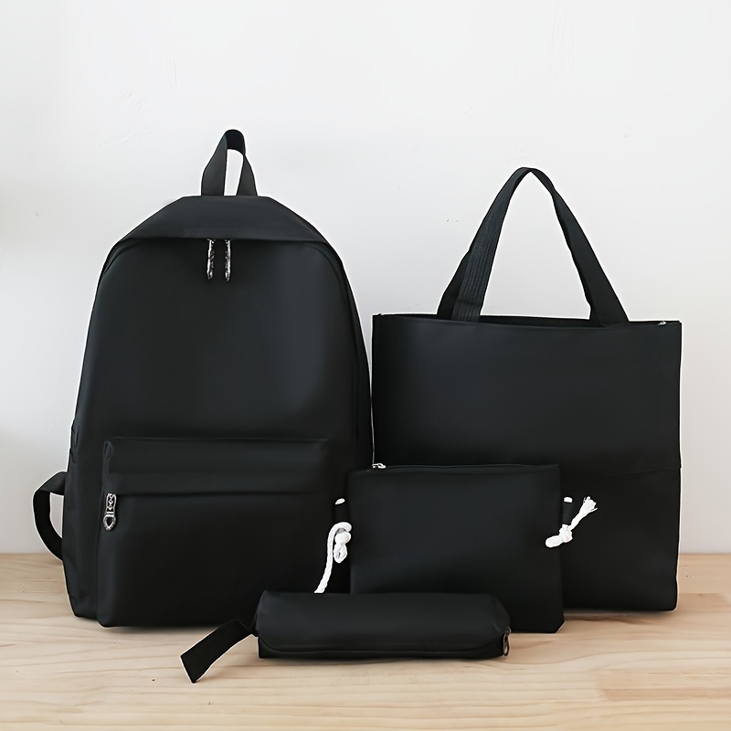 

Ensemble de 4 sacs, couleur unie, durable, léger, comprenant un sac à dos, un fourre-tout, une pochette et une trousse, parfait pour les voyages et l'utilisation quotidienne.