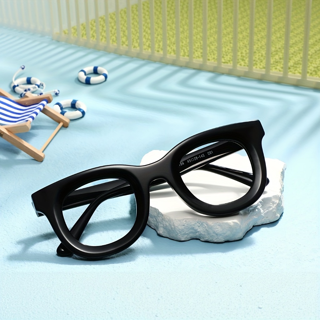 black square acetate glasses unisex rectangular Temu Germany