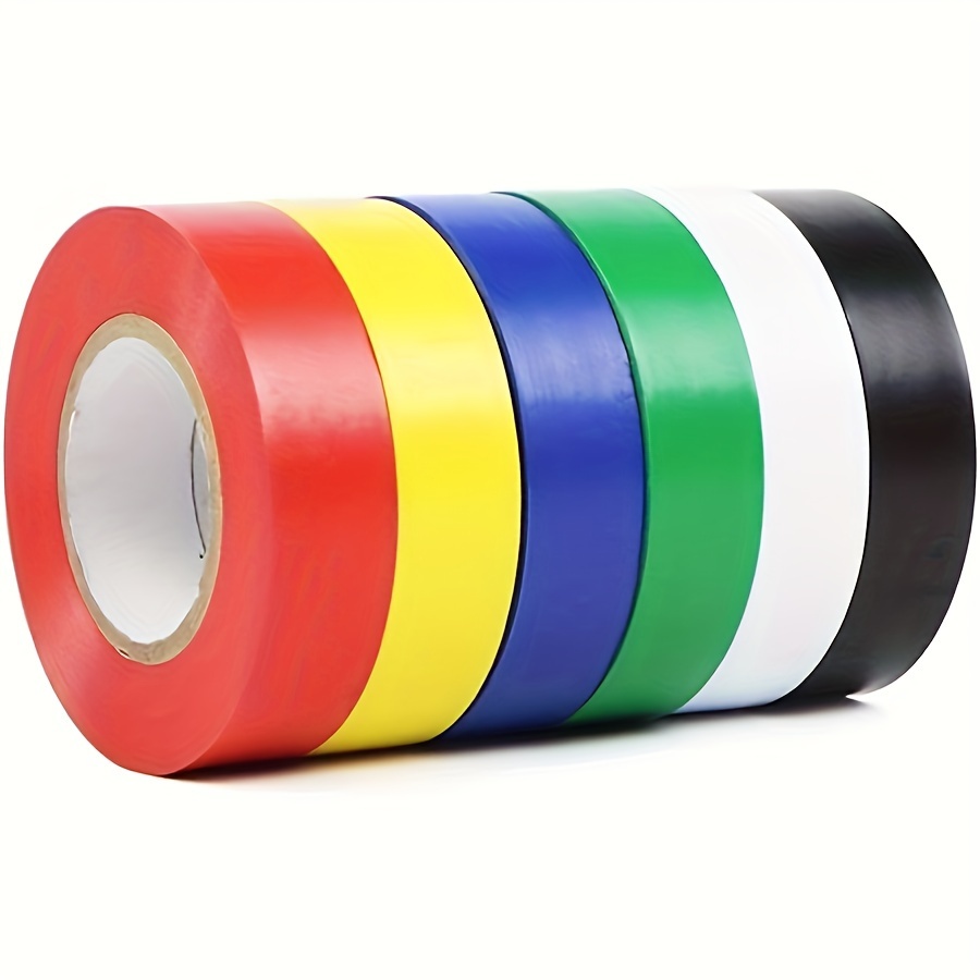 

6 Pack Of Multicolored Electrical Tape, 0.63 Inch X 32.8 Feet, 600v Voltage Rating, Dustproof, Adhesive For General Home, Vehicle, Auto, Car, Power Circuit Wiring