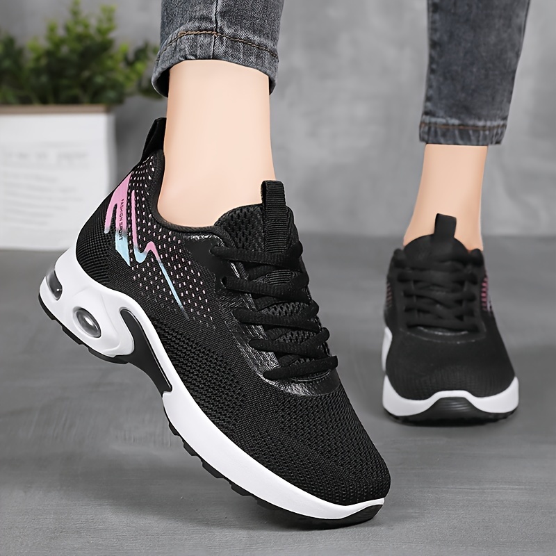 Tenis deportivos transpirables para mujer, zapatos casuales con cordones para exteriores, cómodos tenis bajos en tallas plus
