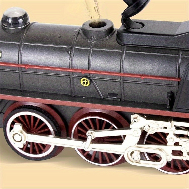 Electric Train Set for Kids Ages 3+ Real Smoke LED Lights Train Sounds Interactive Bridge Track Long-Lasting Battery Parent-Child Play Collectible Toys Christmas Birthday Gifts for Boys Girls