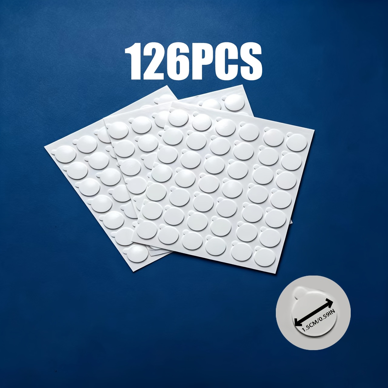 TEMU Kit de 60/126 piezas para hacer velas - Pegatinas súper adhesivas para con asa de lengüeta pequeña, puntos adhesivos de cara resistentes al para