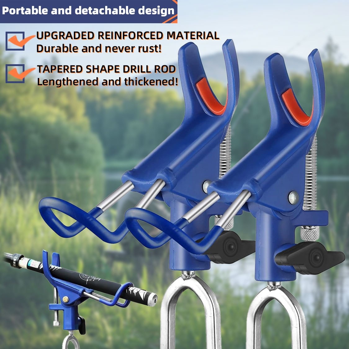 TEMU Ground Fishing Rod Bracket, Shore Fishing Rod Bracket -2pcs Set Of 360 Degree Adjustable Fishing Rod Brackets For Ground, Shore, And Beach, Shore Fishing Rod Bracket