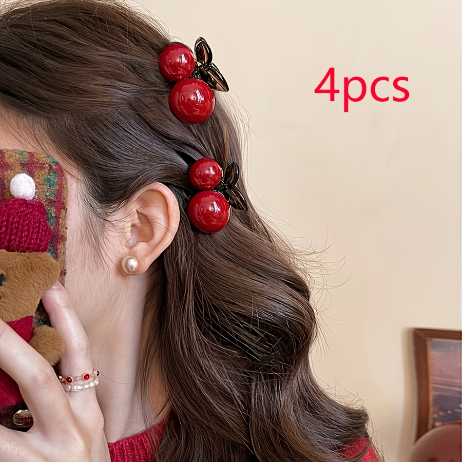 TEMU 2/4pcs/set Amber Hair Clips Sweet And Elegant Universal Side Clips Fashionable And Adorable Accessories Shark Clips Suitable For Daily Commuting