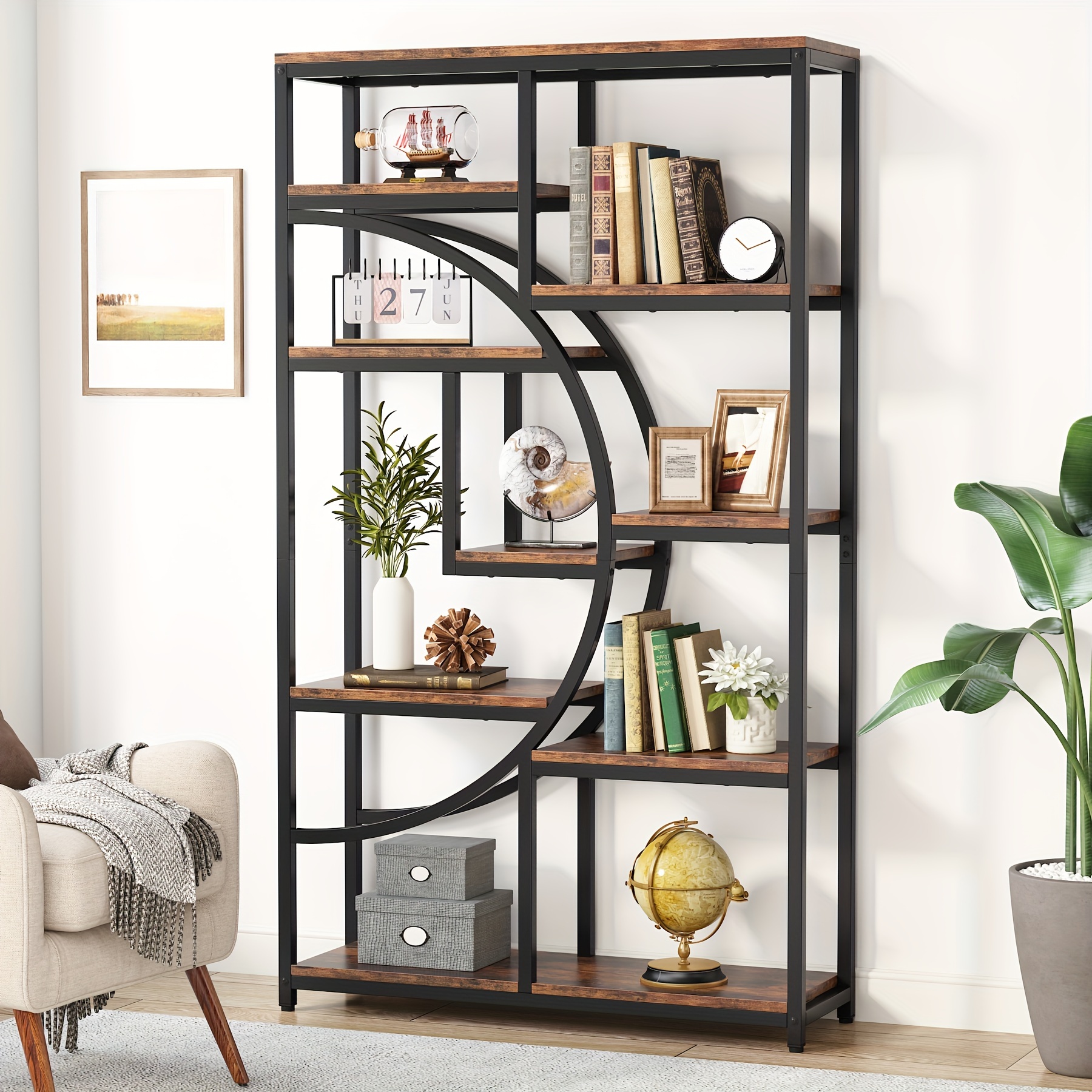 

Little Tree 5-tier Magazine Rack, Freestanding Bookshelf For Bedroom, Living Room