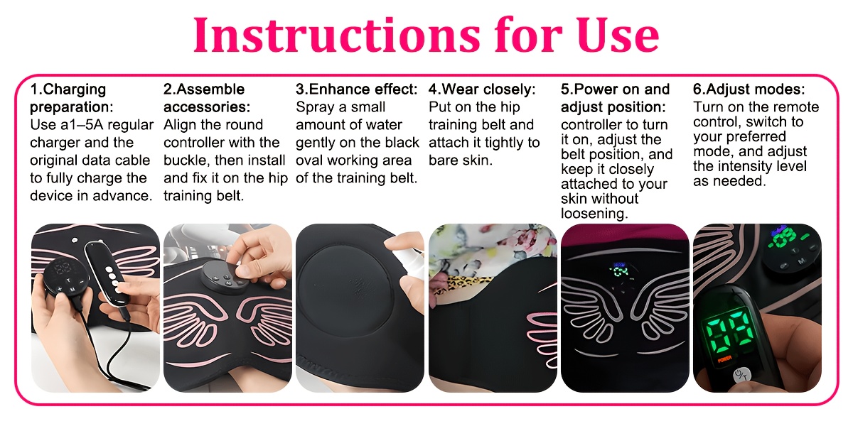 electric ems   muscle stimulator with remote control rechargeable muscle stimulator remote control   ideal gift for home gym muscle recovery muscle massager comfortable design peach   shaper for   fitness Product details 5