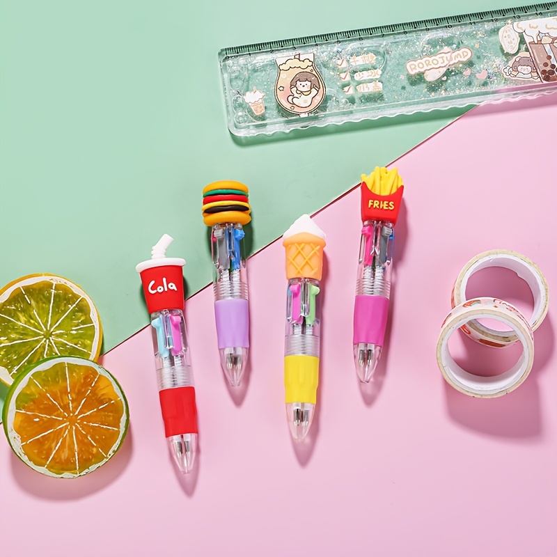26pcs colorful pens in one 4 in 1 cute ballpoint pen birthday gift   design cute pens party gifts school   cute designs classroom reward prizes valentines day gifts Product details 7
