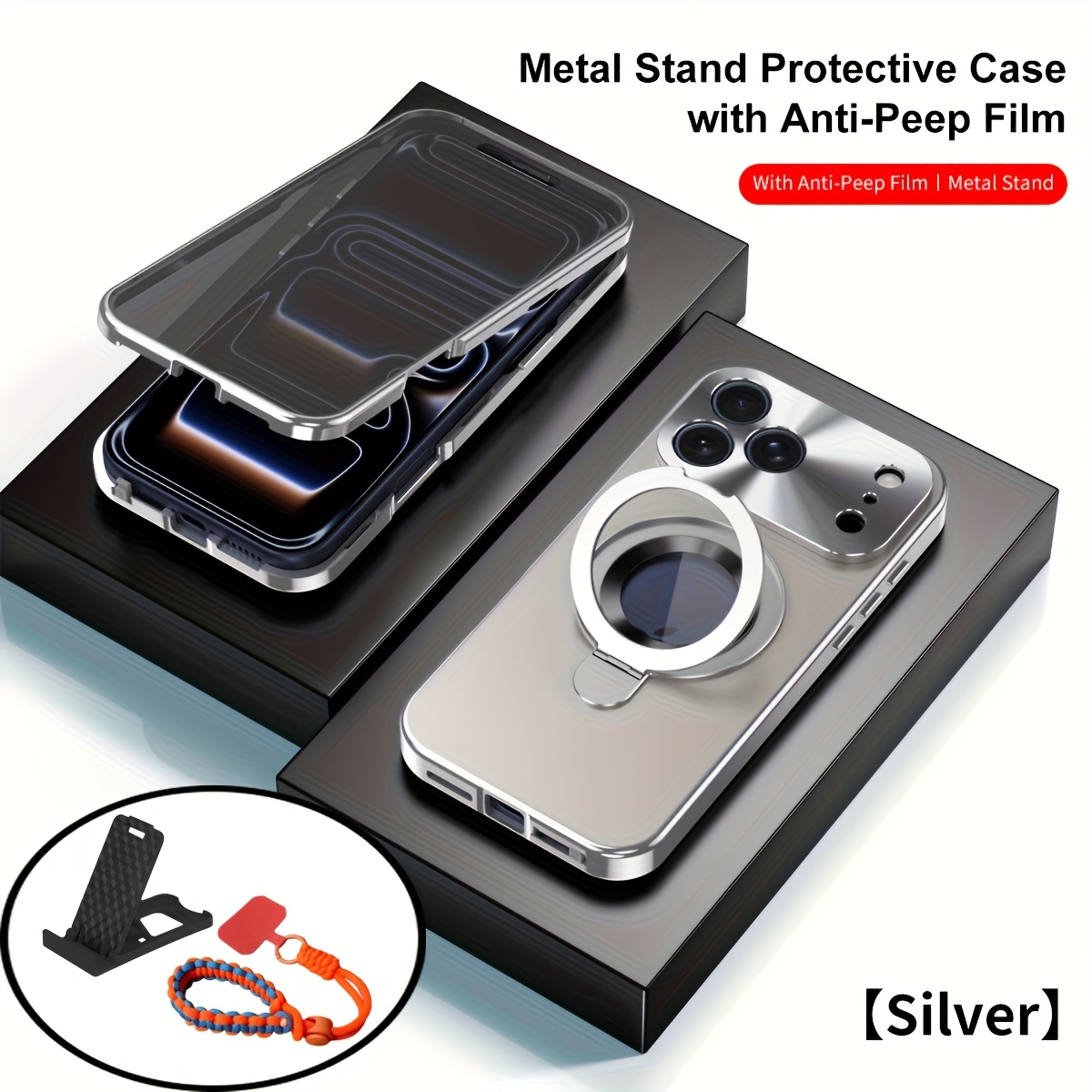 Phone Case - Mobile Cover: Magnetic Full Metal Aluminum Alloy Case Designed For Iphone 17 Pro Max, Featuring A Creative Stand Ring Holder, Compatible With For Iphone 17 Pro, Dual-layer Protection