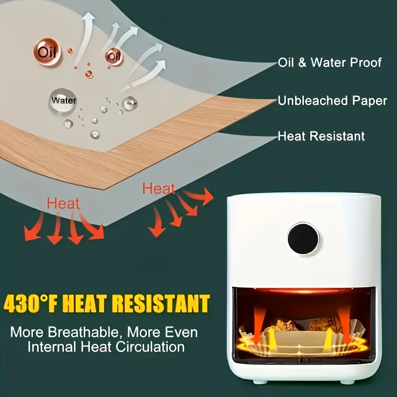   pack round air fryer parchment paper liners non stick pet baking sheets compatible with air fryers microwave ovens   holidays special occasions details 5