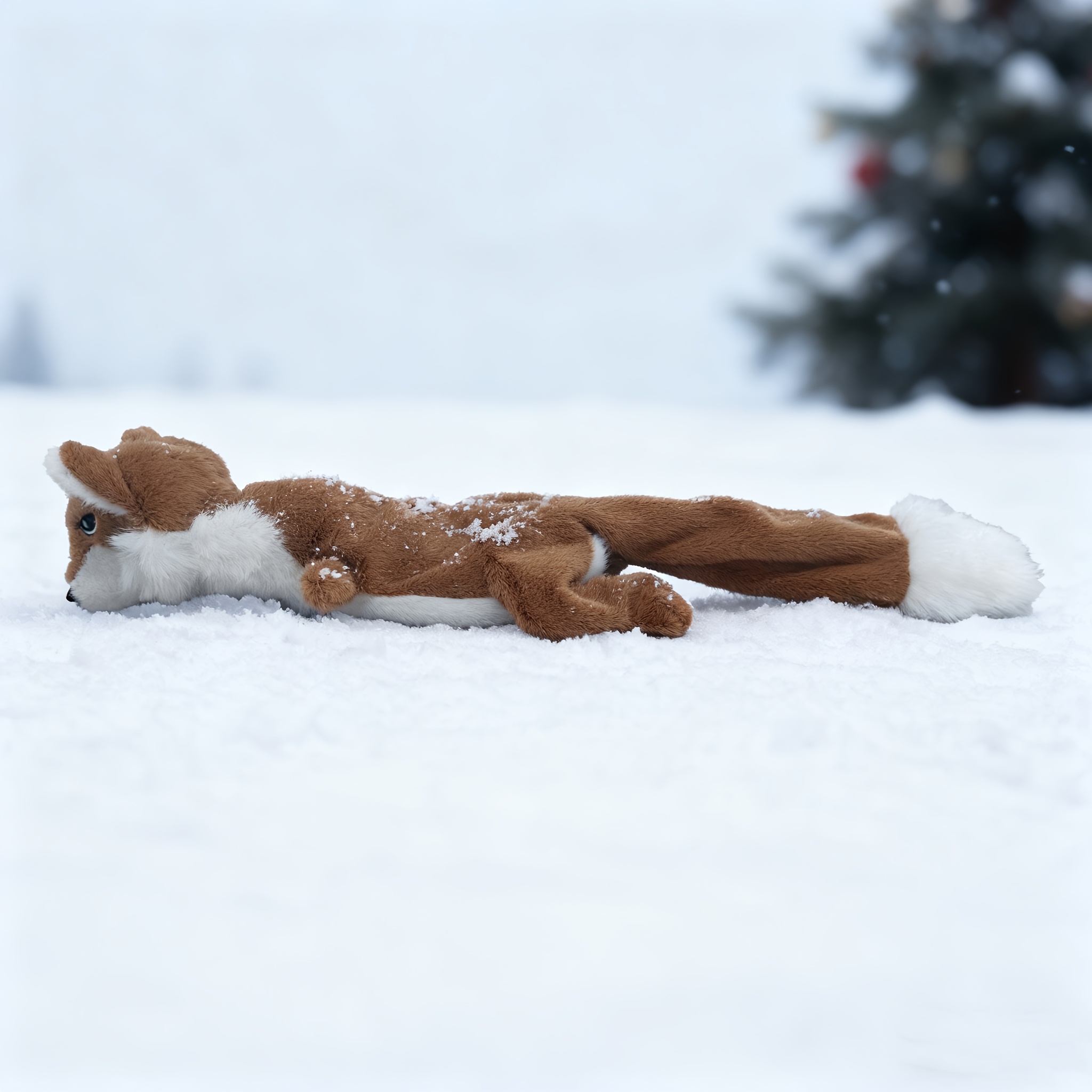 Interactive Plush Chew Toy for Dogs, Squeaky Fox Plush