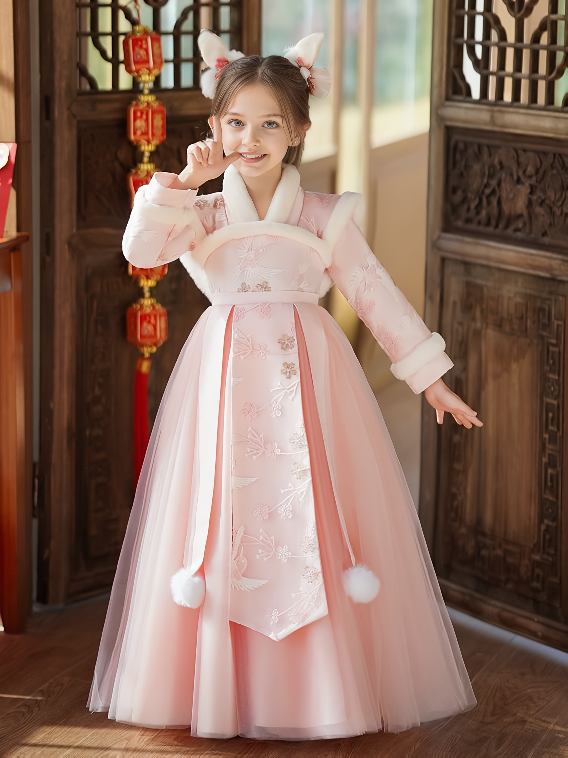 green emerald velvet dress Winter Christmas Princess Dress Baby Birthday Party Dresses Girl Fo –  marryshe main image 1