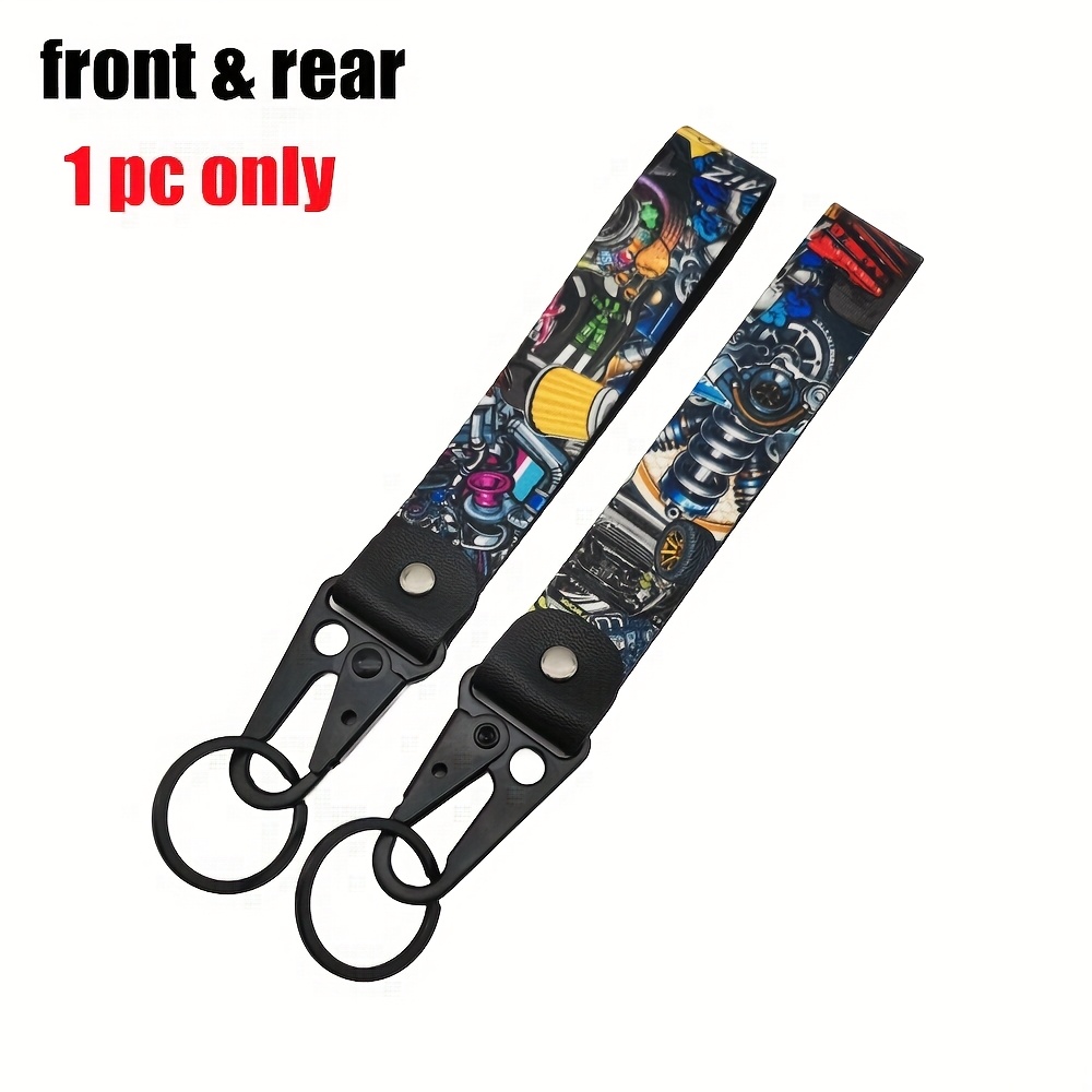 TEMU 1pc New Jdm Track-inspired Mechanical Graffiti Style Keyring Keychain With Wrist Lanyard Keychain For Men, Ideal For Motorcycles & Auto
