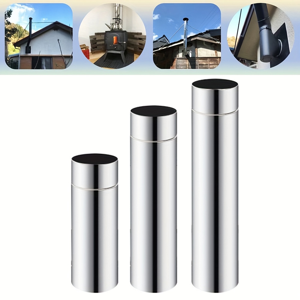 

1pc 2.3in Stainless Steel Stove Pipe, Portable Stoves Pipe, Chimney Pipe Hot Tent Stoves Fireplace Flue Extension Tube For Tent Stoves Jack, Hiking, Outdoor, Burner,winter Heater