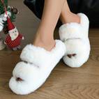 womens plush white indoor slippers soft corduroy upper with cozy fabric lining non slip rubber sole for and casual wear loungewear essentials decorative durable traction footwear