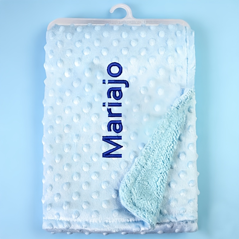 TEMU 1pc Soft & Cozy ' Blanket | Personalized Blanket | Custom Name Embroidered Dot Blanket | Cozy Bedding Blanket | | Machine Washable | | Blanket