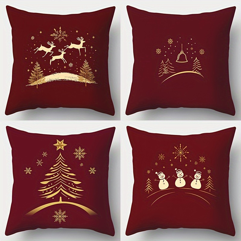 TEMU 4 pezzi, Natale, , Albero di Natale, , di e Altre Federe con Motivi. Circonferenza in .72 * 17.72 pollici. Decorazione per , Decorazione per il