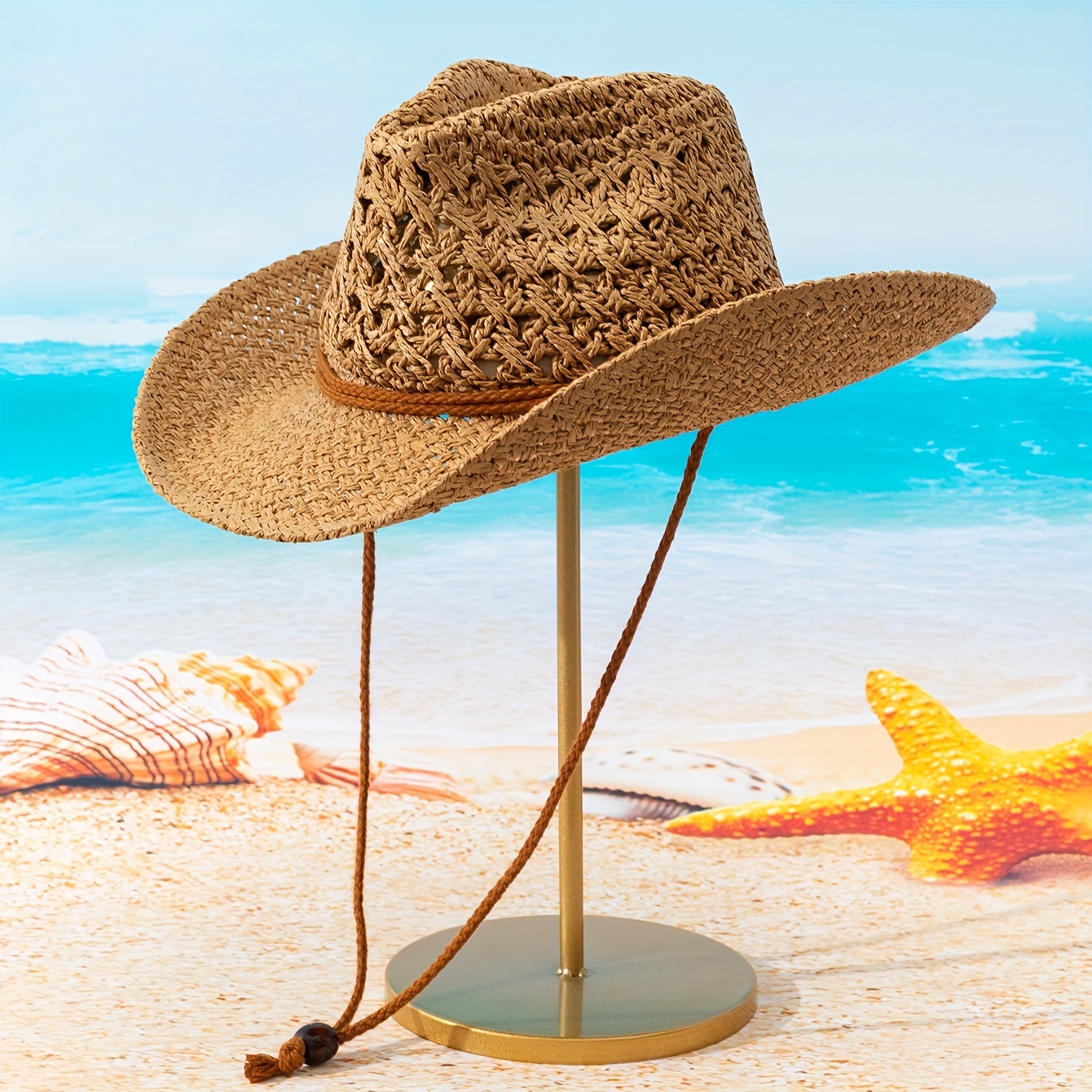 Summer Hat Men Straw Woven Sunshade Breathable Hat Sunscreen Sun