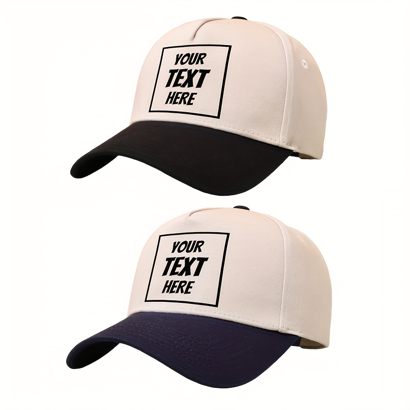 TEMU Set Of 2 Customizable High-quality Baseball Caps, Featuring Block Duckbill Design, Ideal For Outdoor Activities, Sports Caps, Perfect As