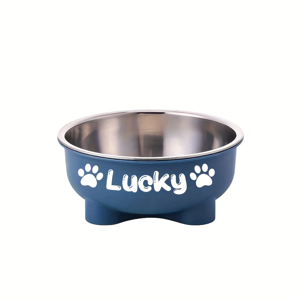 TEMU Customizable Plastic Pet Bowl With Personalized Name, Suitable For Dogs And Cats, Detachable Stainless For , Keepsake Gift