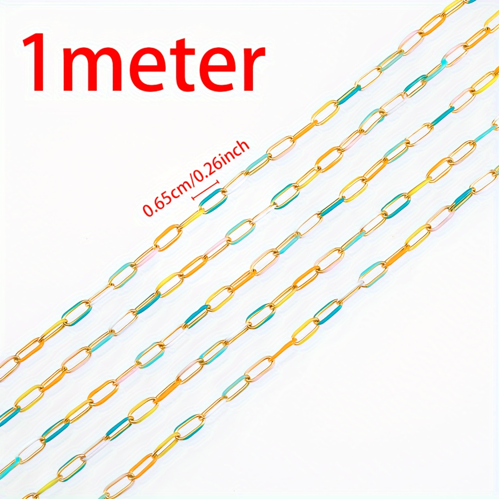 1 Meter Stainless Steel Colorful Drip Oil Chain For Necklace Bracelet Jewelry Making Additions