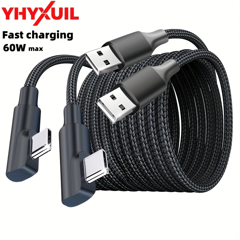 60w fast charging cable 90 right angle usb to type c cable braided usbc charger for huawei xiaomi redmi oppo oneplus and more smartphone game charging best