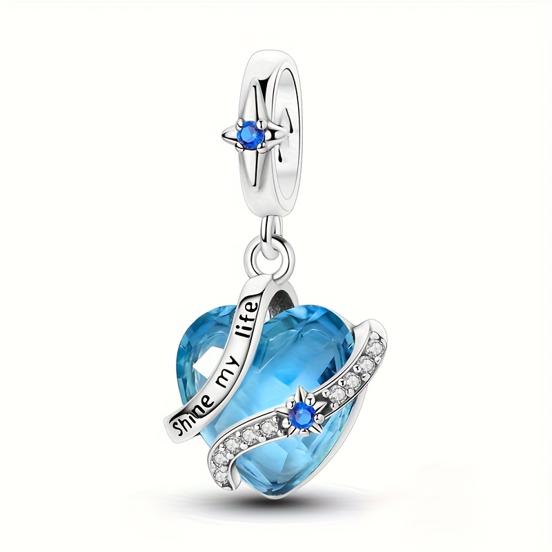 1pc 925 Silver Plated Heart Pendant Charm Bead Fit 's Bones Bracelet Jewelry Valentine's Day Gift