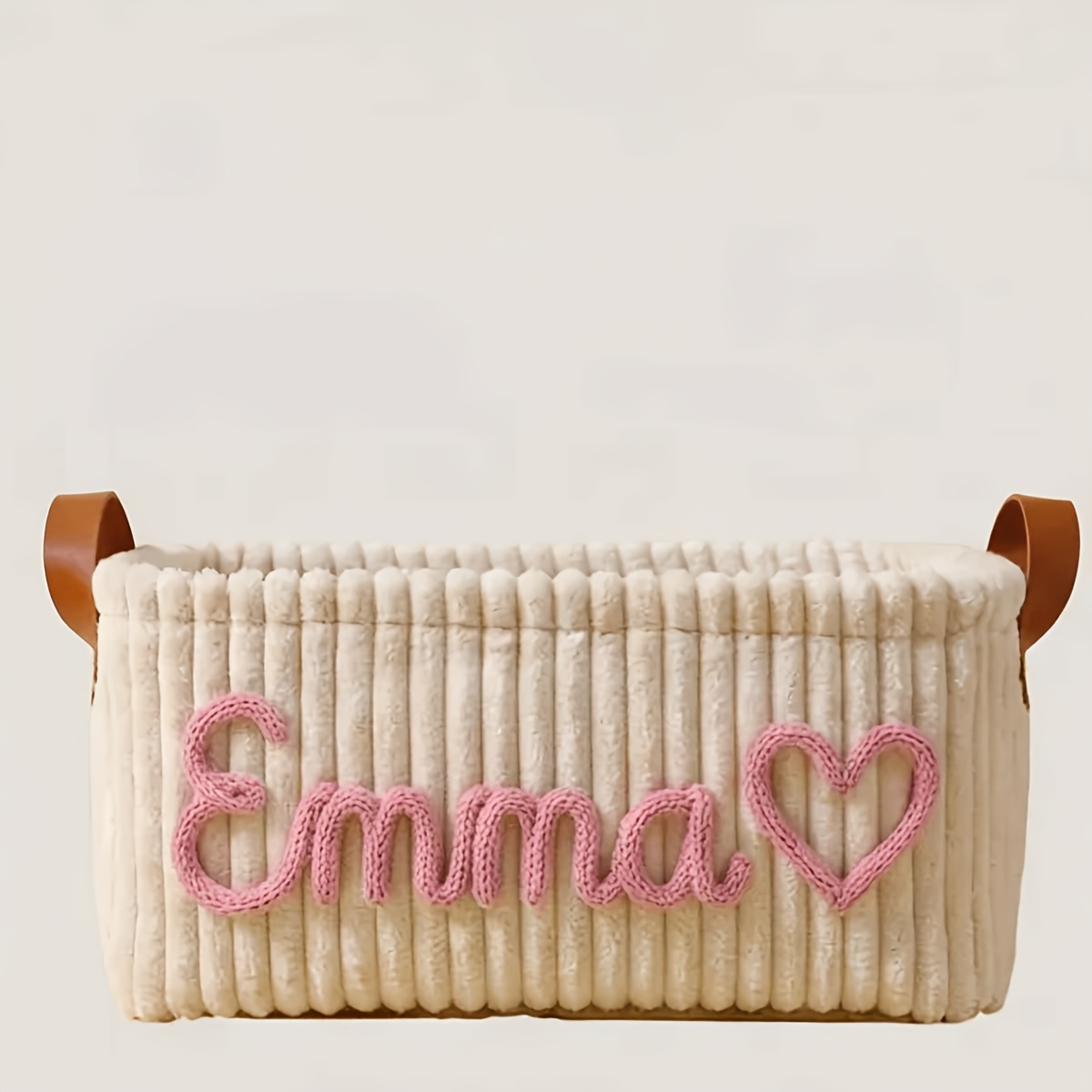 TEMU Customizable Storage Basket, Personalized Name Basket, Individualized Design, Options, Portable With Handle, Desktop Organization, Clothing