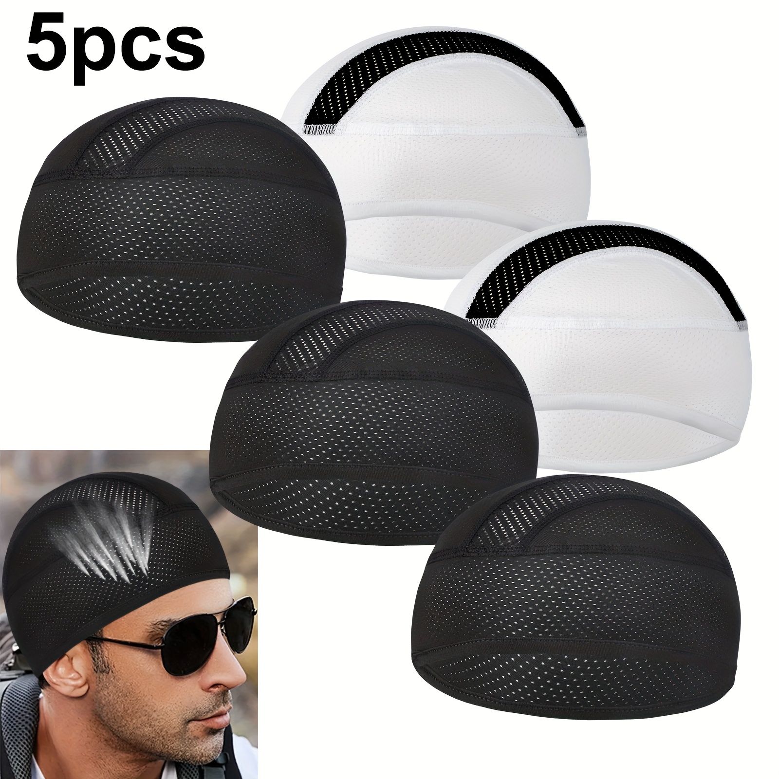 5pcs Men's Breathable , Two-color Set, Moisture Wicking Lightweight Cycling , Suitable For Summer Outdoor Sports, Hiking Walking Cycling