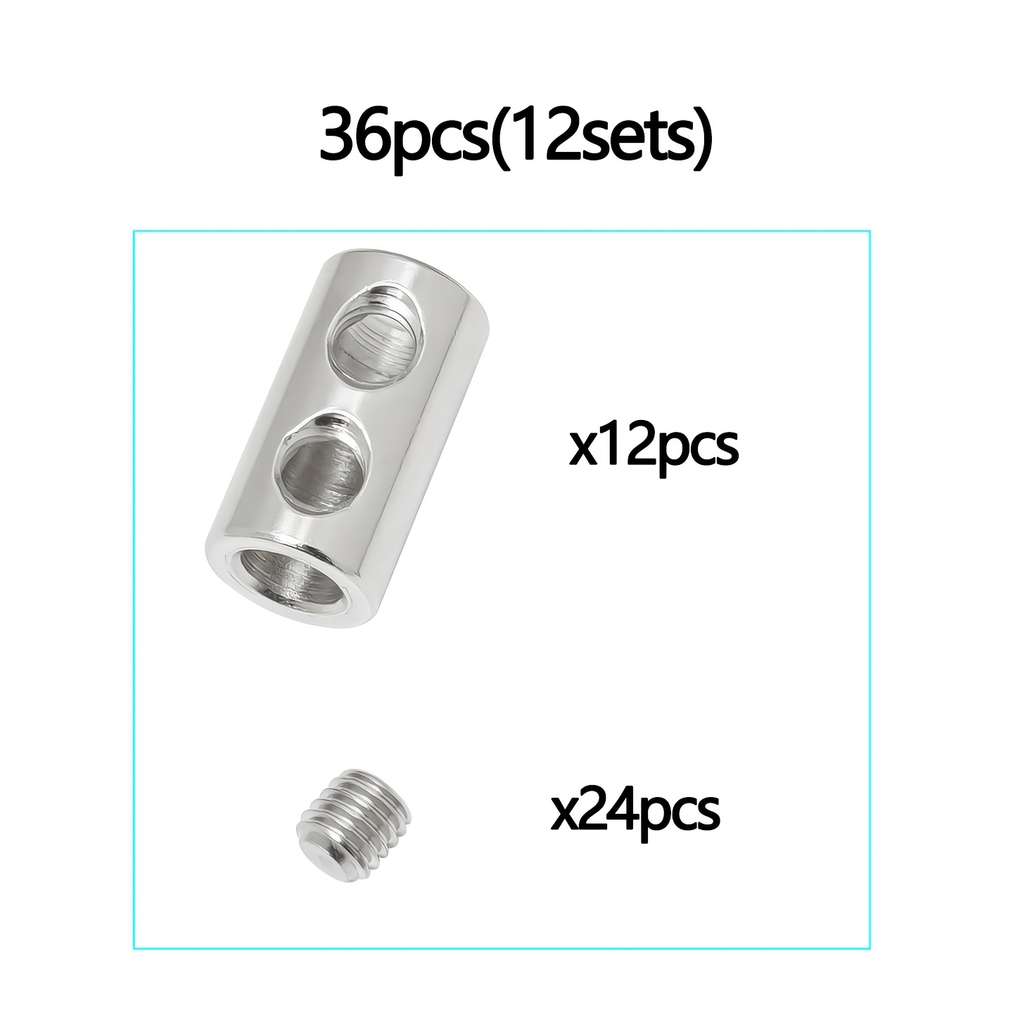 Image of 36pcs Double-hole Wire Rope Thimbles, 12 Sets Of Adjustable Cable Clamps, Wire Rope Buckles, Suitable For Diy Projects, Home Renovation, And Outdoor Activities