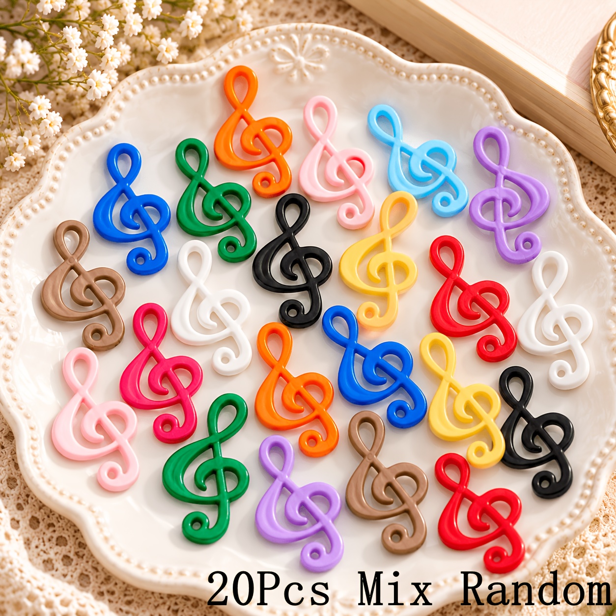 TEMU 20 piezas de dijes de de plástico colorido surtido para colgante para hacer joyería DIY, accesorios para collar, pulsera, aretes