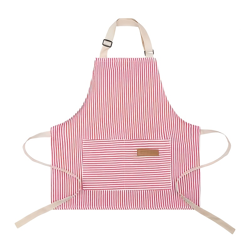 TEMU Customized Personalized Apron, Embroidered Apron With Customizable Names, Striped Apron With Pockets|suitable For Cooking Parties|birthday Gifts