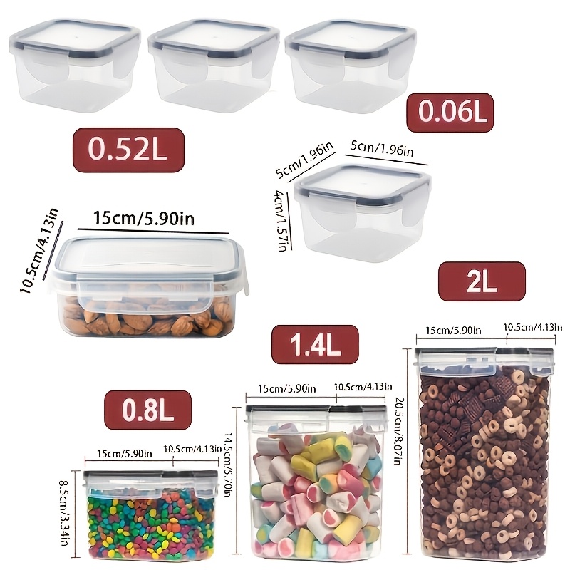 TEMU 16pcs(8 Boxes +8 Lids) Sealed Food Storage Container With Lid, Transparent Food Storage Container, Storage Box And Storage For Kitchen Food