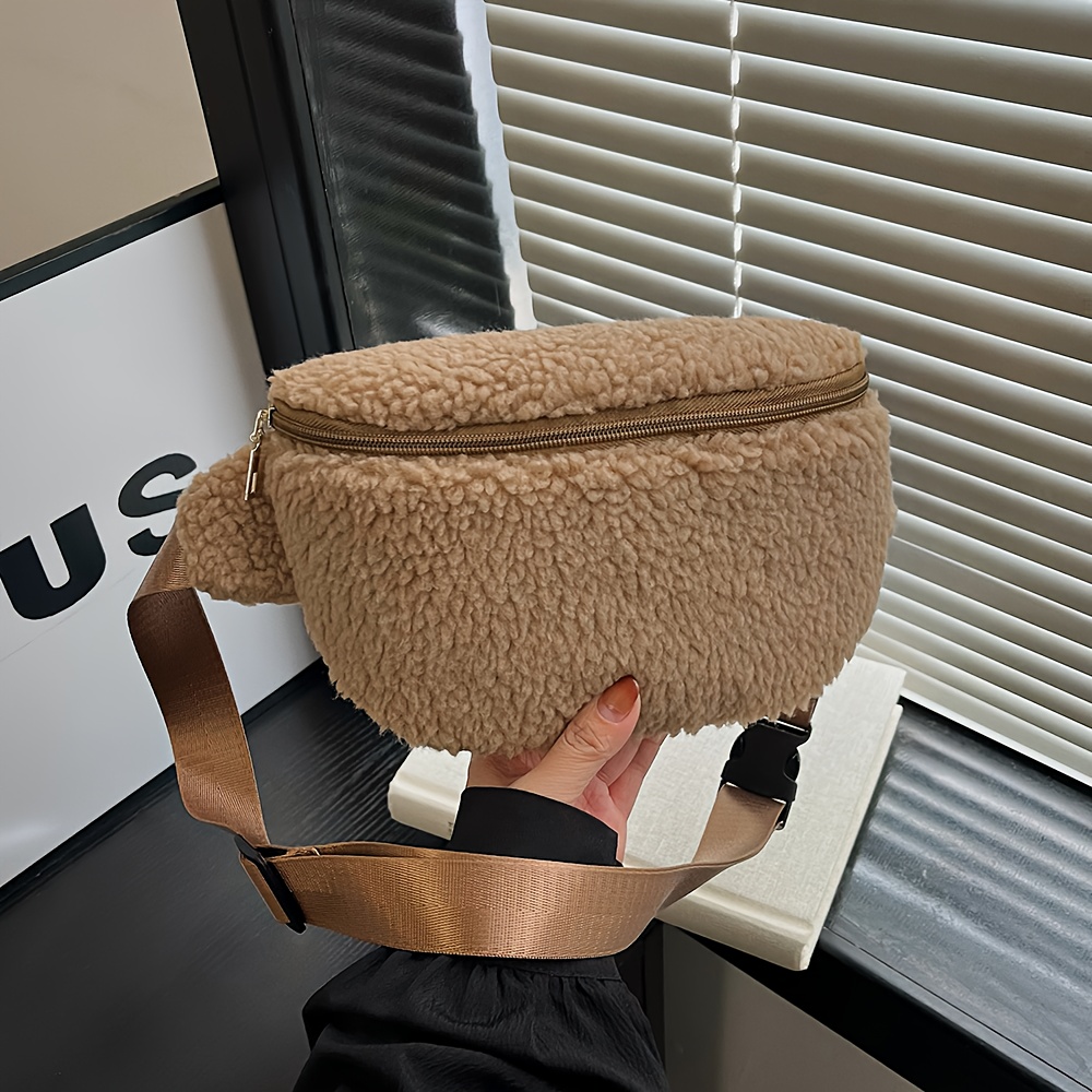 Ladies Chest Bag Lamb Plush Bag Women's Large Capacity New Autumn And Winter Niche Design Crossbody Bag Casual Chest Bag Waist Bag