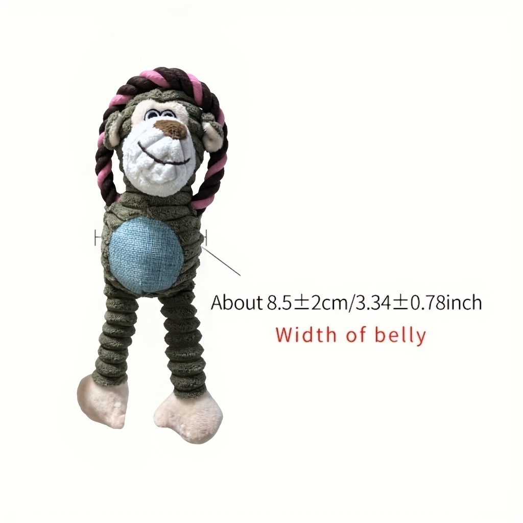 Image of Dog Plush Chew Toy With Ring, Long-legged Elephant, Monkey, Lion, Bite-resistant Grinding Toy