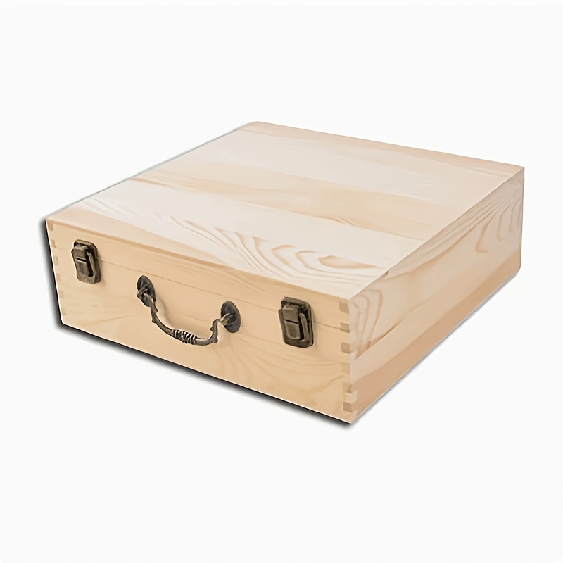TEMU Vintage Distressed Solid Wood Storage Chest With Handle & , Pine Wood Storage Box For Home Documents Miscellaneous Collectibles, Desktop Wooden
