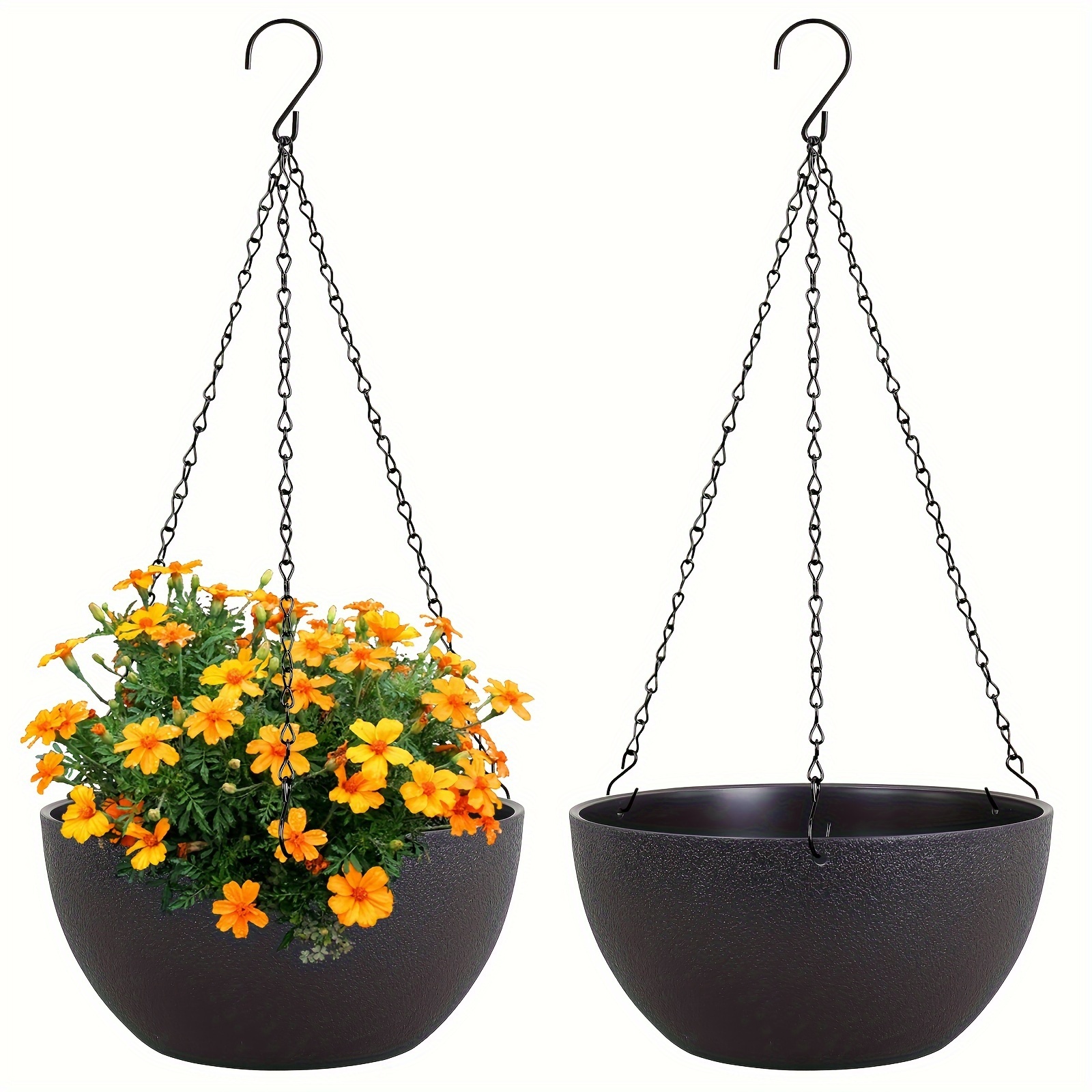 

2pcs, Ten-inch Hanging Pots Flower Pot Indoor Modern Decorative Pots For Plants With Drainage Hole And Tray For All House Plants, Succulents, Flowers, And Cactus